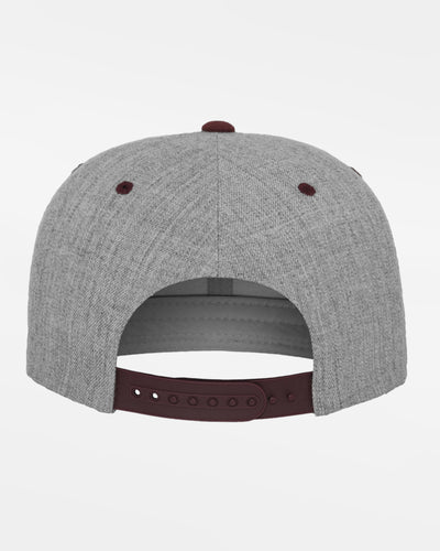 Yupoong Snapback Cap 2-Tone, heather grau-maroon rot-DIAMOND PRIDE