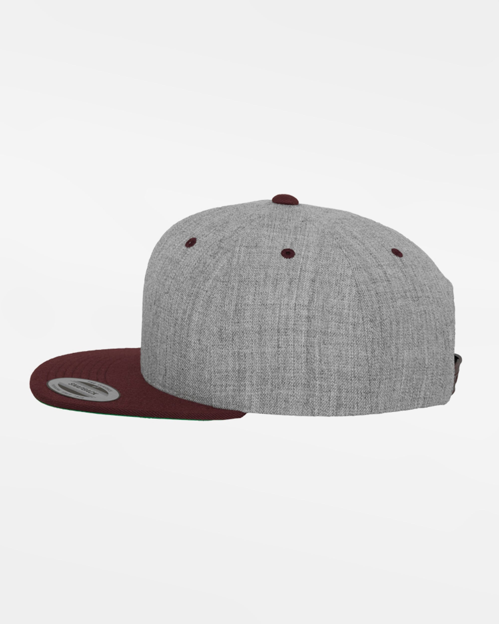 Yupoong Snapback Cap 2-Tone, heather grau-maroon rot-DIAMOND PRIDE