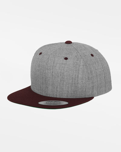 Yupoong Snapback Cap 2-Tone, heather grau-maroon rot-DIAMOND PRIDE