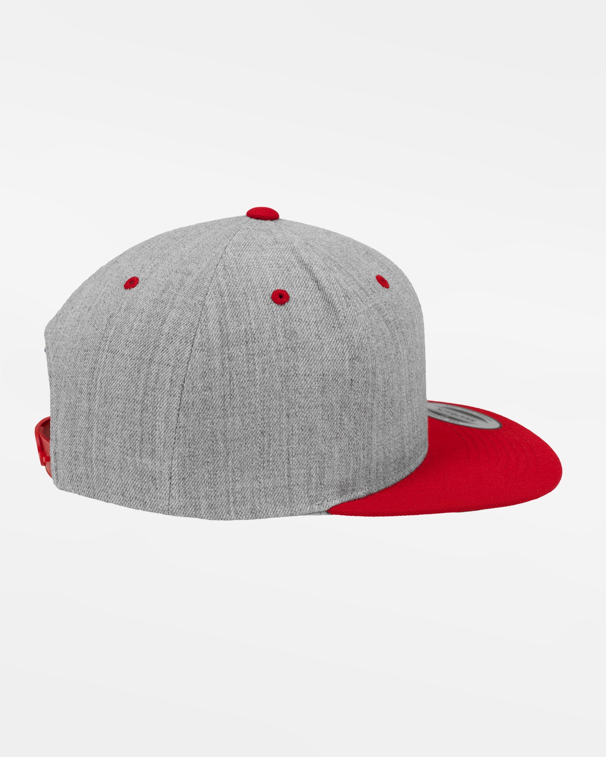 Yupoong Snapback Cap 2-Tone, heather grau-rot-DIAMOND PRIDE