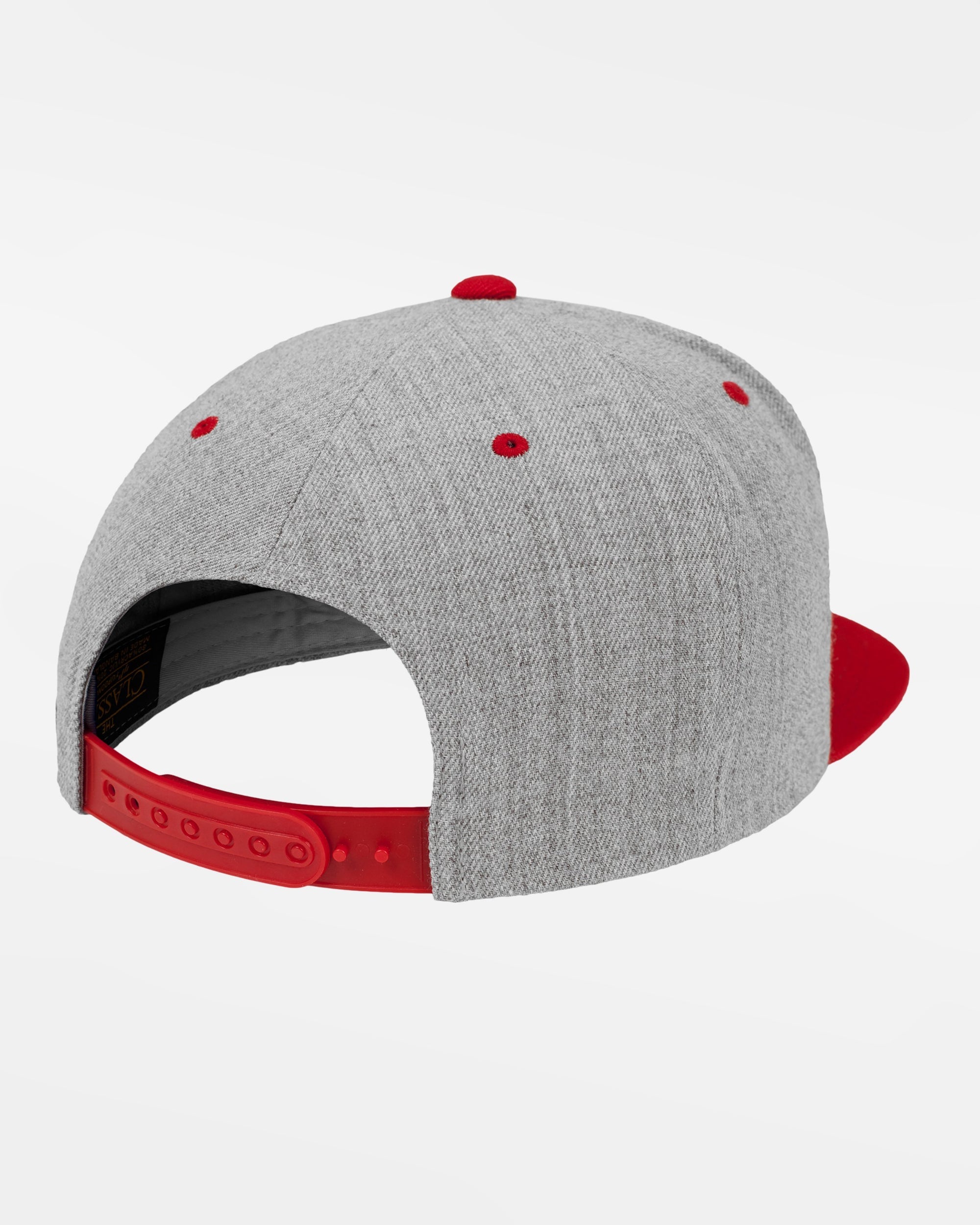Yupoong Snapback Cap 2-Tone, heather grau-rot-DIAMOND PRIDE