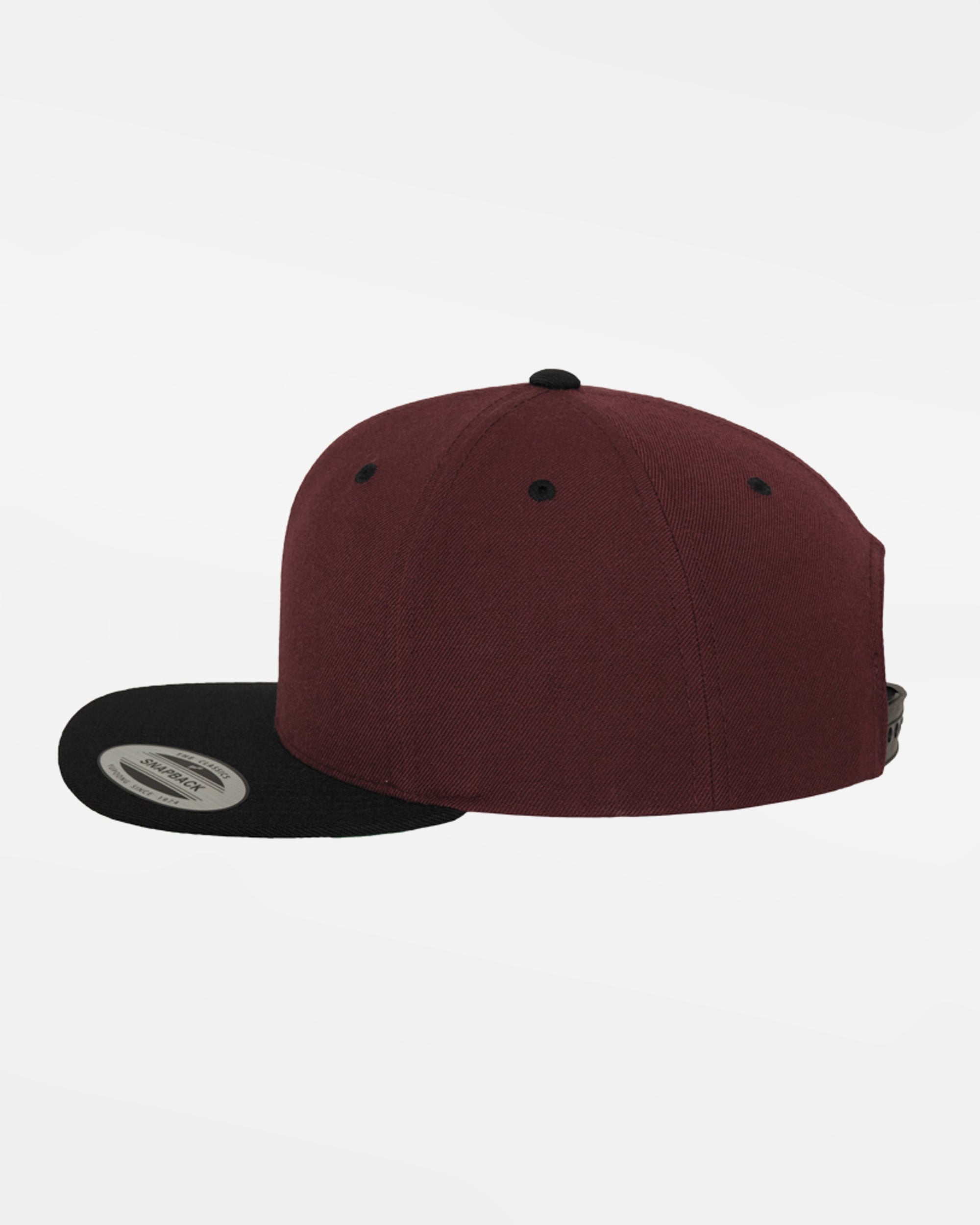 Yupoong Snapback Cap 2-Tone, maroon rot-schwarz-DIAMOND PRIDE