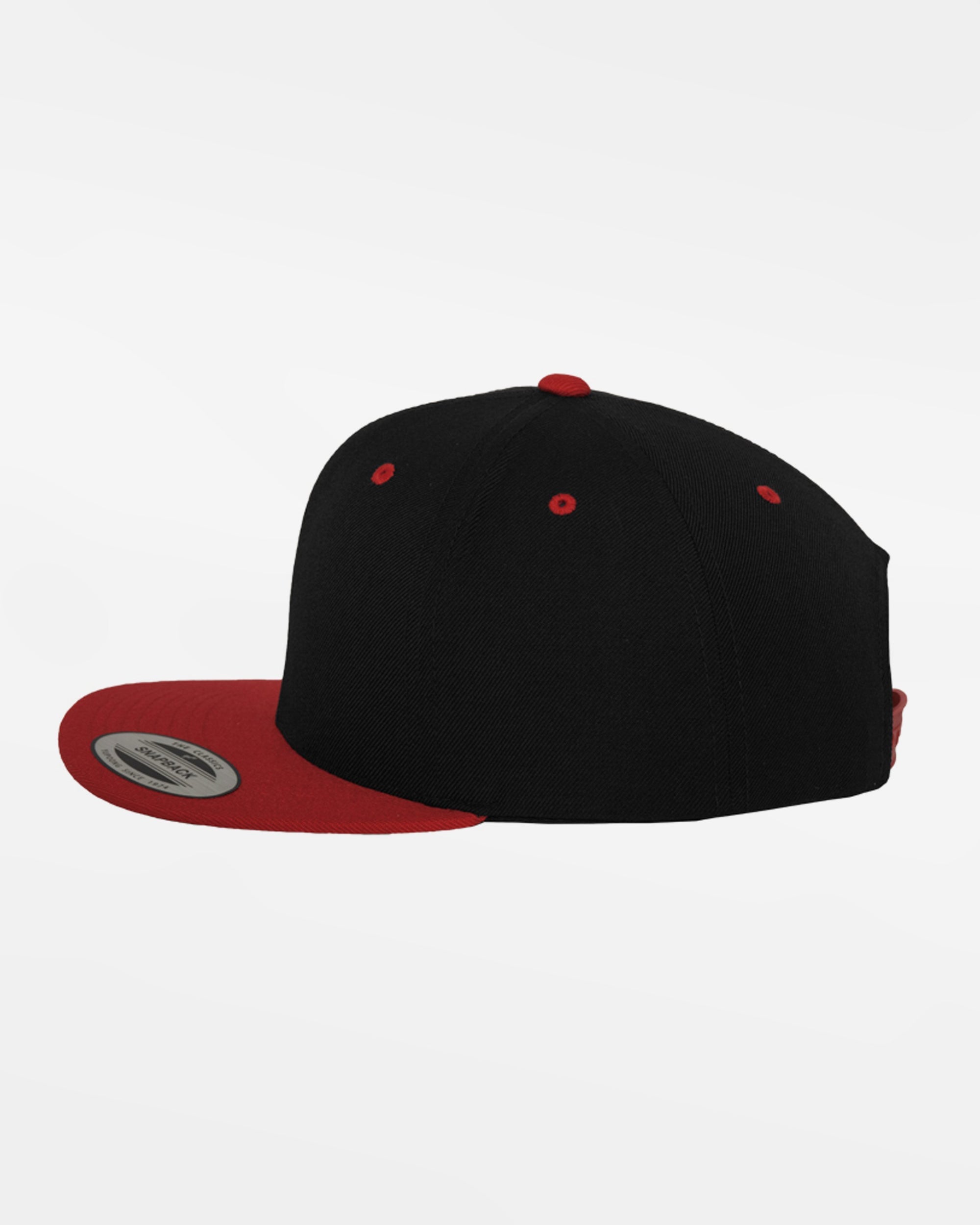 Yupoong Snapback Cap 2-Tone, schwarz-rot-DIAMOND PRIDE