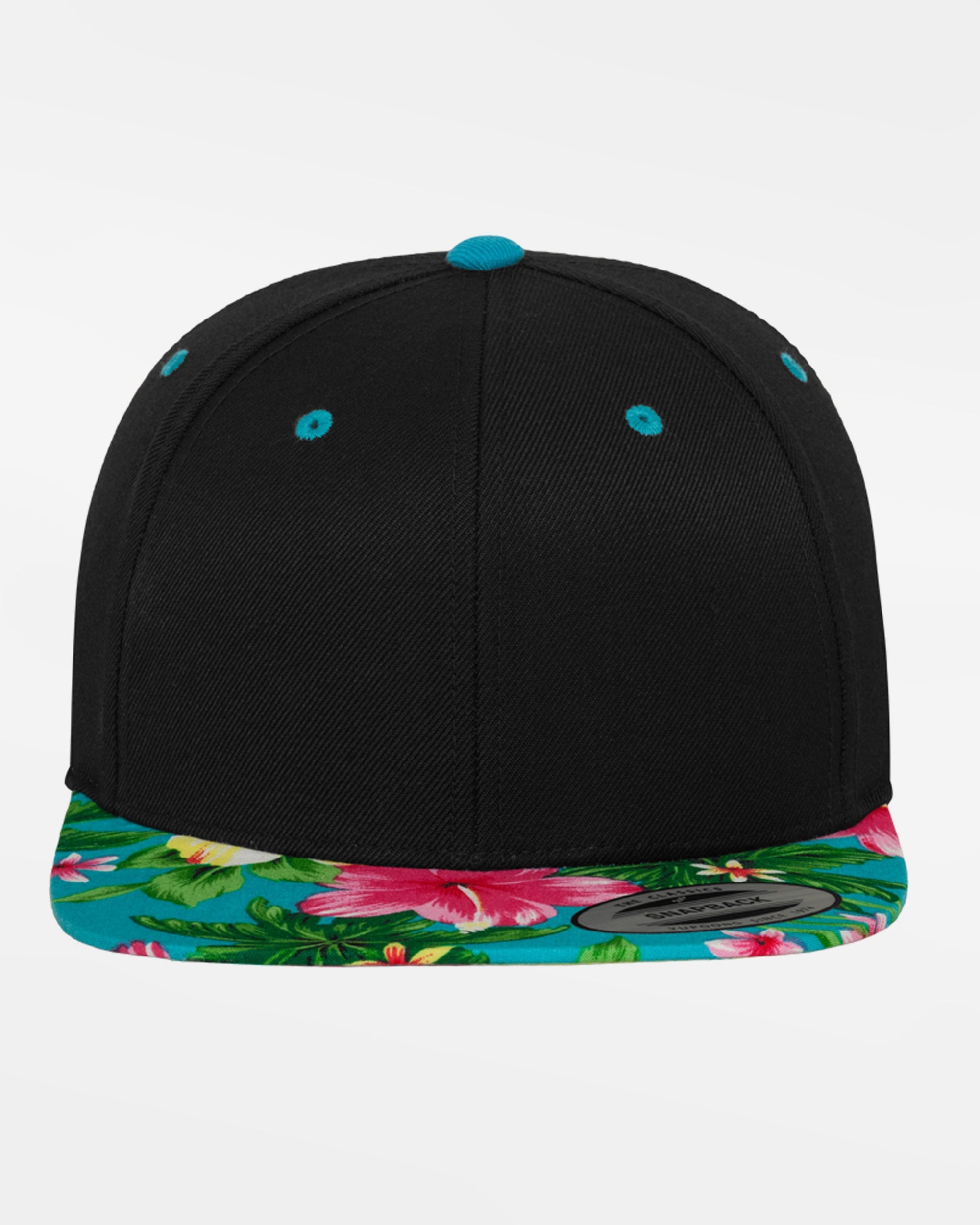 Yupoong Snapback Cap Hawaiian, schwarz - teal blau-DIAMOND PRIDE