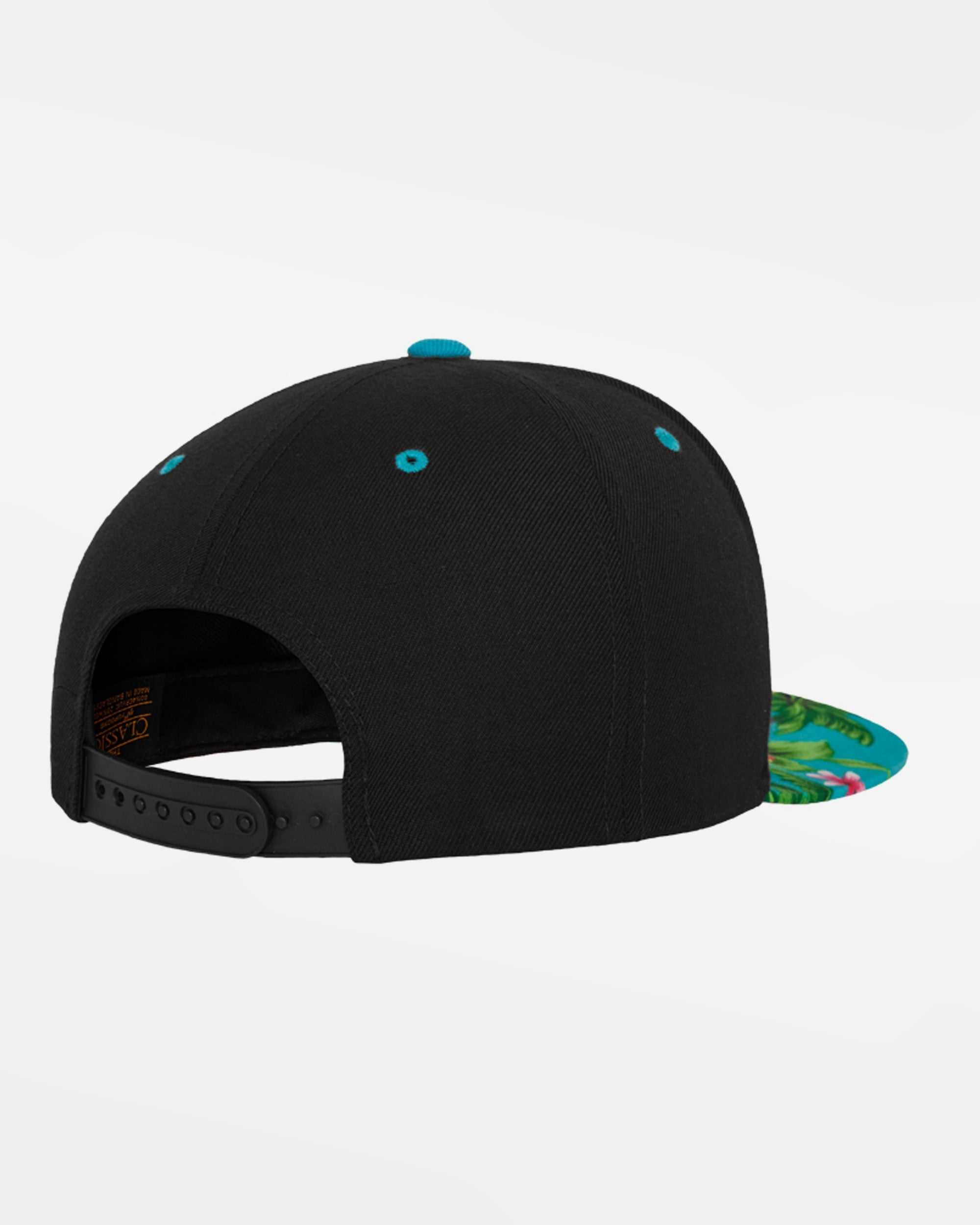 Yupoong Snapback Cap Hawaiian, schwarz - teal blau-DIAMOND PRIDE